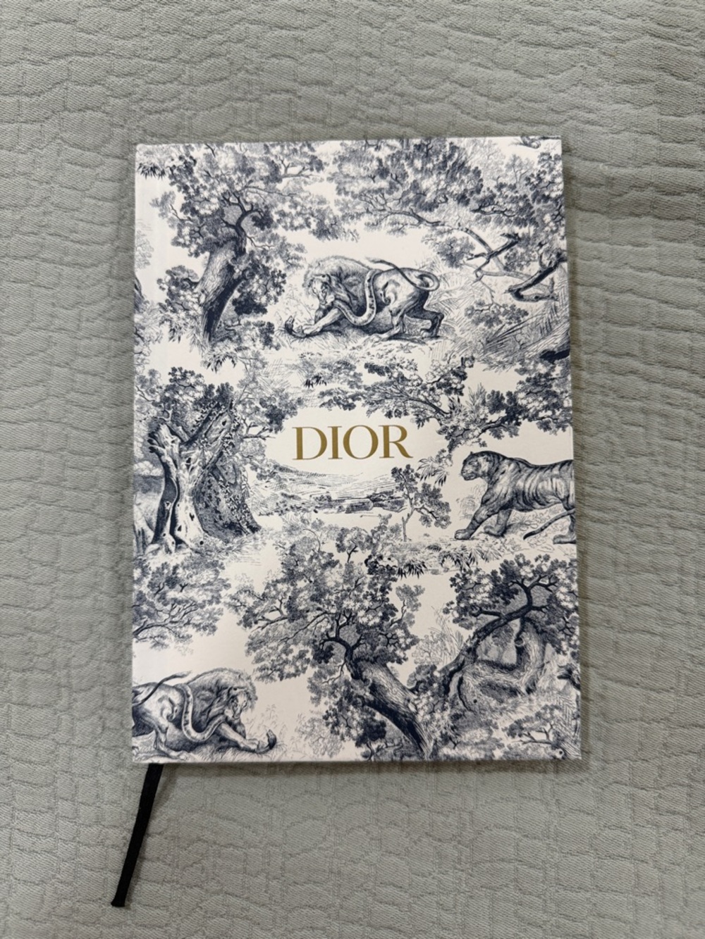 Dior White & Navy Toile Pattern Hardcover Notebook